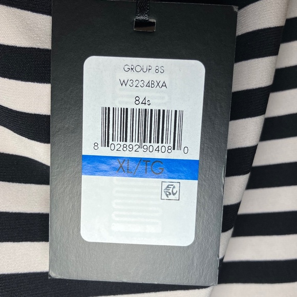 NWT DNKY Black & White Striped Shirt/Sweeping Cuffs - Picture 6 of 9